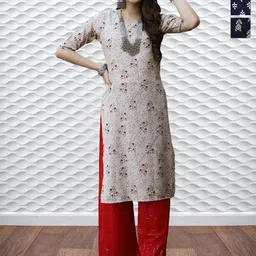 HERE&NOW Selection Of 3 Printed Straight Kurtas-image-50