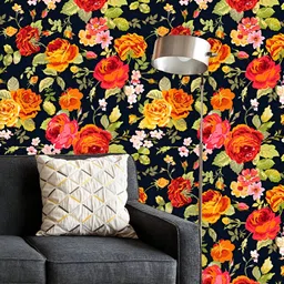 ArtzFolio Printed UV-Resistant Anti-Bacterial Vintage Floral Pattern Peel & Stick Wallpaper-image-44