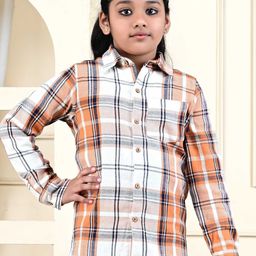 BAESD Unisex Kids Tartan Checks Opaque Checked Formal Shirt-38