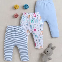 BUMZEE Infant Boys Pack Of 3 Printed Cotton Lounge pants-19