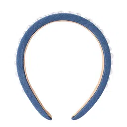 Aye Candy Denim Beaded Embellished Hairband-image-71