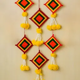 eCraftIndia Yellow & Red 6 Pieces Kite Wall Hangings-15