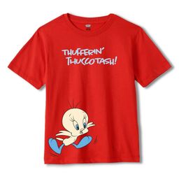 Wear Your Mind Boys Tweety Graphic Printed Round Neck Cotton Oversized T-shirt-picture-14