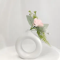 Art Street White Hollow Circle Ceramic FlowerVases-image-84