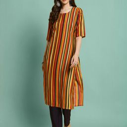 Ethnic basket Women Multicoloured Poly Crepe Kurta Sets-picture-46