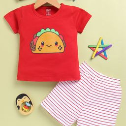 Toonyport Girls Printed Round Neck Pure Cotton T-Shirt With Shorts-image-92