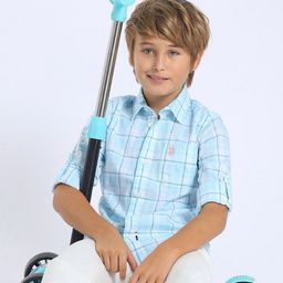 U.S. Polo Assn. Kids Boys Classic Checked Casual Shirt-picture-1