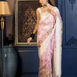 Anouk Floral Zari Saree-image-35