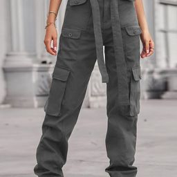 DressBerry Women Straight Fit Cargos Trousers-image-62