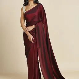 ASISA Solid Satin Saree With Blouse Piece-21