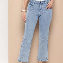AC CREATION Women Jean Straight Fit High-Rise Heavy Fade Jeans-image-66