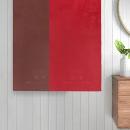 Myntra Elegant Homes Red & Brown 2 Pieces Cotton 420 GSM Bath Towels-17