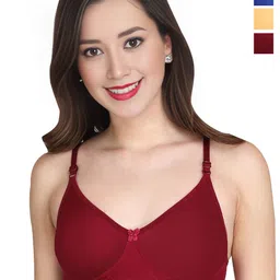Liigne Women Pack of 3 Solid Full Coverage Non Padded Non-Wired Regular Everyday Bra-picture-54