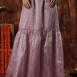 NEUDIS Women Striped Flared Organza Maxi Skirt-image-67