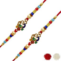 MEIRA JEWELLERY 4-Pcs Rakhi With Roli Chawal & Greeting Card-image-78