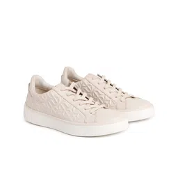 ECCO Women Leather Lace-up Textured Sneakers-24
