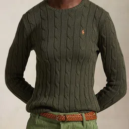 Polo Ralph Lauren Cable-Knit Pure Cotton Crewneck Long Sleeve Sweater-picture-17