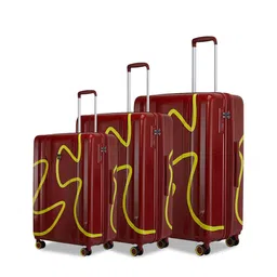Provogue Set Of 3 Loop Printed Hard-Sided Cabin Medium & Large Trolley Bag-5