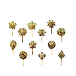 VAMA Women Oxdised Non Piercing Pressing Type Nosepin-image-7