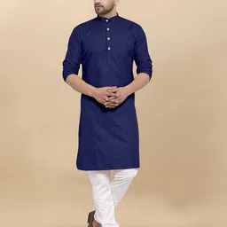 VS MALL Men Solid Band Collar Kurta-picture-34