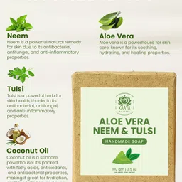 Kaaya Natural Set Of 2 Neem & Tulsi Handmade Soap- 100 g Each image 5