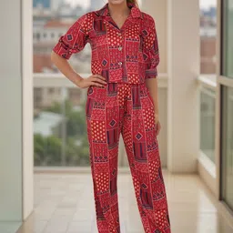 BAESD Printed Crop Shirt With Palazzos Co-Ords-image-57