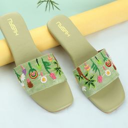 Nysah Women Embellished Ethnic One Toe Flats with Embroidered-image-30