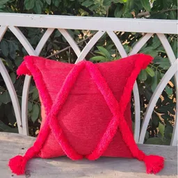 THROWPILLOW Red Embellished Rectangle Cushion Covers-image-85