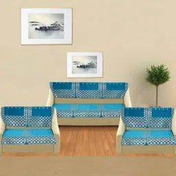 MORADO Blue & Grey 14 Pieces Embroidered 7 Seater Sofa Covers-image-83
