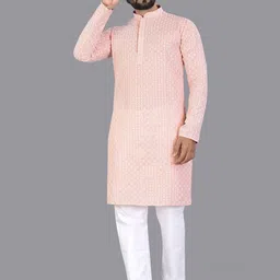 Leipzig Fashion Floral Embroidered Thread Work Sequinned Pure Cotton Kurta-picture-30