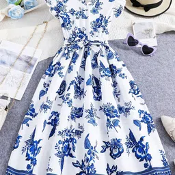 Billion Girls Printed Fit & Flare Maxi Dress-98