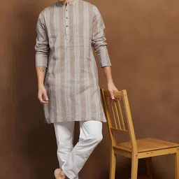 Melange by Lifestyle Men Striped Kurta-picture-8