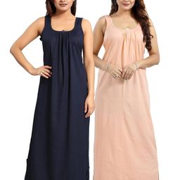 Inner Beats Pack Of 2 Cotton Blend Nightdress-picture-13