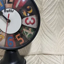 Nutts Black & White Vintage Table Clock image 2
