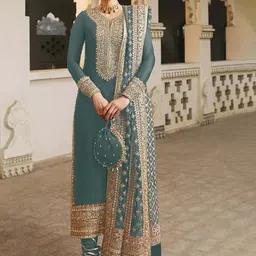 ANAMSA Embroidered Semi-Stitched Dress Material-picture-52