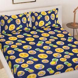 FABINALIV Blue Cartoon Characters 300 TC King Bedsheet with 2 Pillow Covers - 250 X 225 cm-picture-45