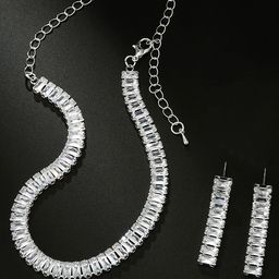 Peora Silver-Plated Artificial Stone Studded Jewellery Set-picture-29