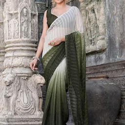 GHAN SALS Ombre Dyed Striped Saree-picture-43