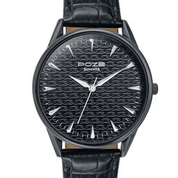 Sonata Men Embellished Dial & Leather Straps Analogue Watch SP70047NL01W-16