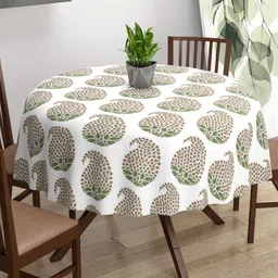 Trance Home Linen Green Cotton 4-Seater Table Cover-picture-47