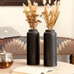 Claymistry 2Pcs Black Ceramic Tall Vases-image-53