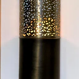 Kreative Arts Cylindrical Metal Tealight Holder with Cutout Pattern-image-26