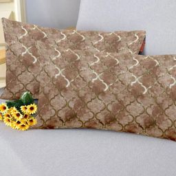 Blue Grass Brown & Gold-Toned 2 Pieces Abstract Velvet Rectangle Cushion Covers-image-26