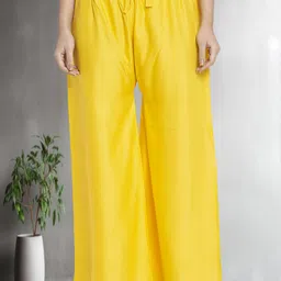 Jinfo Women Flared Knitted Ethnic Palazzos-image-88