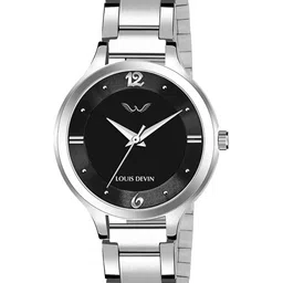 LOUIS DEVIN Women Brass Dial & Stainless Steel Straps Analogue Watch LD-L158-BLACK-image-74