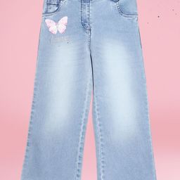 CUTECUMBER Girls Low Distress Heavy Fade Embellished Stretchable Jeans-image-61