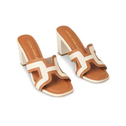 CHAAL CHALAN Colourblocked PU Block Sandals-image-4