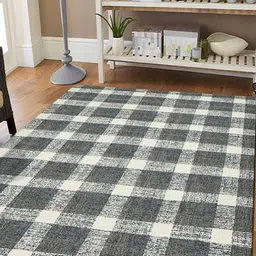 saraswatii global Grey & White Geometric Anti-Skid Woollen Carpet-image-23