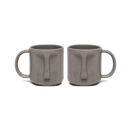 Arrabi Grey Solid Stoneware Glossy Mugs Set of Cups and Mugs image 4