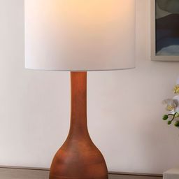 Decazone Brown Cotton Cylindrical Shaped Table Lamp-57
